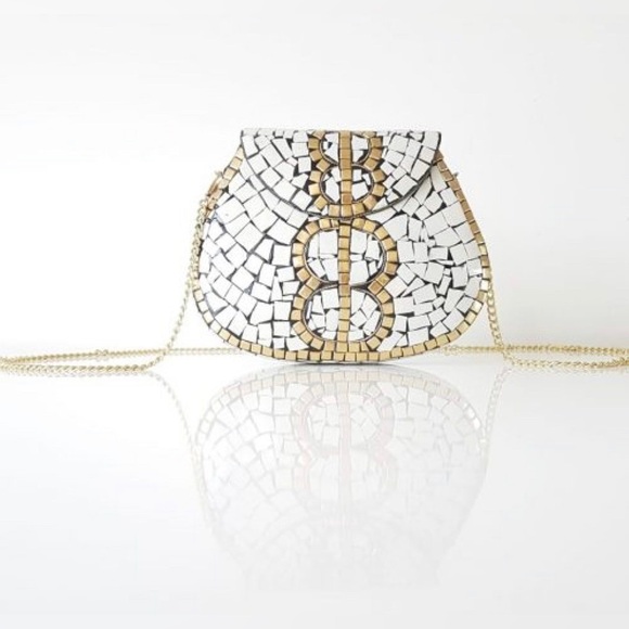 RAMLA Porte-Moi Mosaic Purse Red and Gold Handmade Brand New - Picture 5 of 12